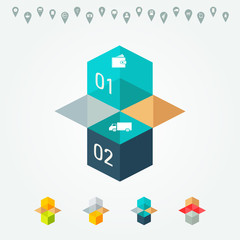 Vector colorful infographic for business presentations. Can be used for report, presentation, banner, website booklet or brochure layout. Vector, numbered banners, diagram.