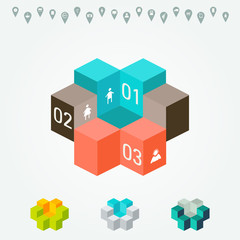 Fototapeta premium Vector colorful infographic for business presentations. Can be used for report, presentation, banner, website booklet or brochure layout. Vector, numbered banners, diagram.