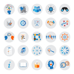 Business, Management and Teamwork Organization vector icons