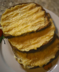 cheese toasts cooked on grill close up photo