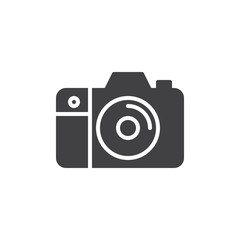 Camera icon vector, filled flat sign, solid pictogram isolated on white. Symbol, logo illustration. Pixel perfect