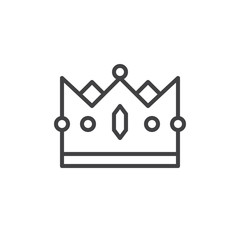 Crown line icon, outline vector sign, linear style pictogram isolated on white. VIP symbol, logo illustration. Editable stroke. Pixel perfect