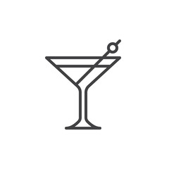 Cocktail line icon, outline vector sign, linear style pictogram isolated on white. Symbol, logo illustration. Editable stroke. Pixel perfect