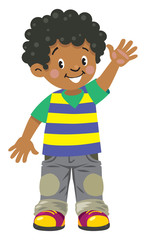 Funny little african boy