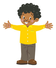 Funny little african boy