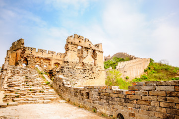 View on great wall by Jinshanling in China