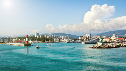 Marine station, Port of Sochi, Russia. 