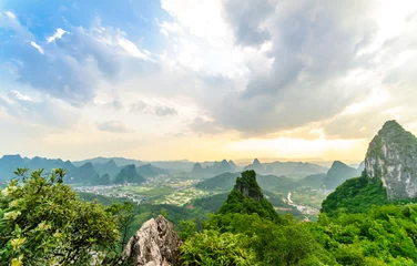 Foto op Canvas View from Moon Hill in Yangshuo china © streetflash