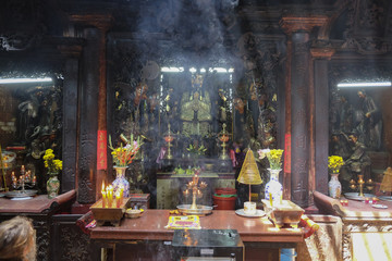 Incense smoke in the pot