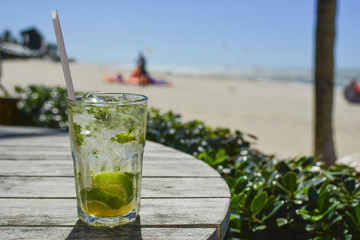 Mojito drink in a tropical beach