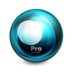 Glass sphere, futuristic abstract element