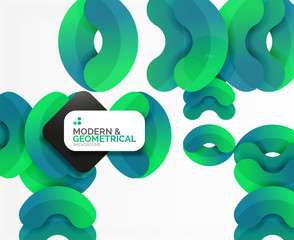 Abstract color geometric round shapes on white