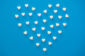 The figures of pills on the background