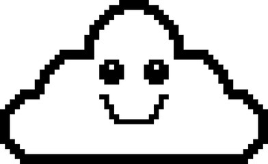 Smiling 8-Bit Cartoon Cloud