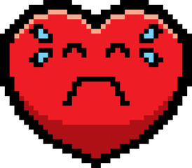 Crying 8-Bit Cartoon Heart