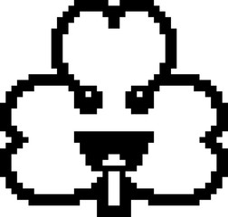 Smiling 8-Bit Cartoon Shamrock