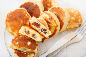 Fritters with raisins. 
