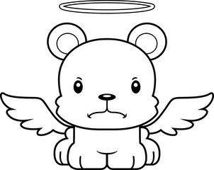 Fototapeta na wymiar Cartoon Angry Angel Bear