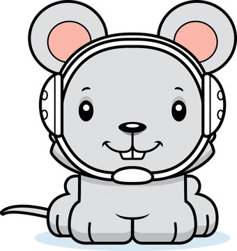 Cartoon Smiling Wrestler Mouse