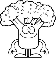 Happy Cartoon Broccoli