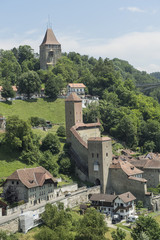 Stadtbefestigung in Fribourg / Freiburg im Üechtland, Schweiz