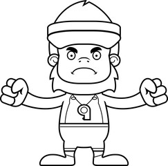 Cartoon Angry Lifeguard Sasquatch