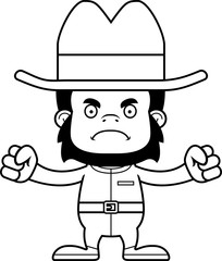 Cartoon Angry Cowboy Gorilla