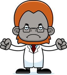 Cartoon Angry Scientist Orangutan