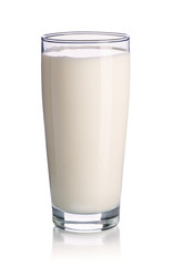 glass of milk isolated on white