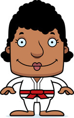 Cartoon Smiling Karate Woman