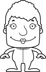Obraz premium Cartoon Smiling Woman In Pajamas