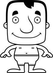 Cartoon Smiling Man Swimsuit