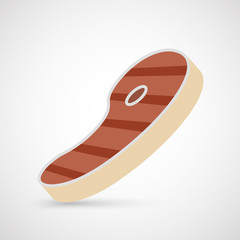 Grilled Steak Icon. Vector illustration.