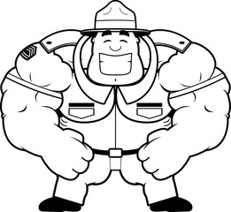 Smiling Cartoon Drill Sergeant