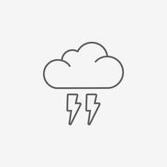 flat cloud flash icon