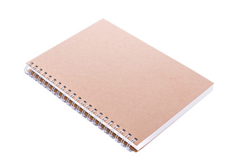 blank realistic spiral notebook isolated on white background