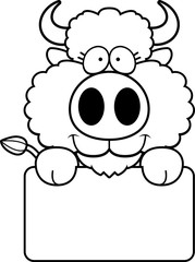 Cartoon Buffalo Sign