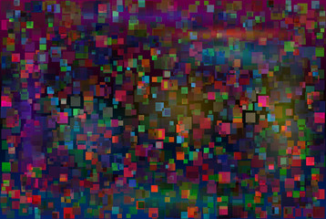 Fototapeta premium Abstract glitch background. Digital signal error. Square colorful noise texture