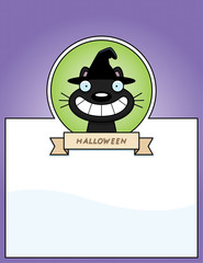 Cartoon Witch Cat Halloween Graphic