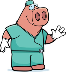 Cartoon Pig Doctor