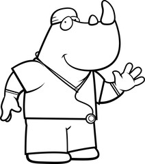 Cartoon Rhino Doctor