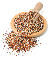 raw quinoa seeds isolated on white, (large depth of field, taken with tilt shift lens)