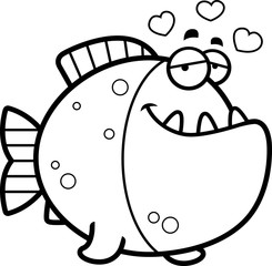 Cartoon Piranha in Love