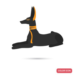 Anubis dog color flat icon for web and mobile design