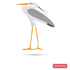 Heron color flat icon for web and mobile design