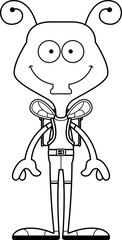 Cartoon Smiling Hiker Fly
