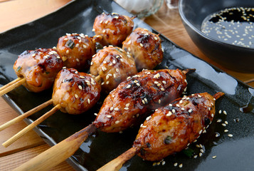 japanese meatball grill  or tsukune.