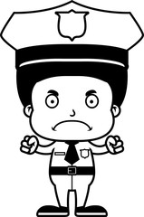 Cartoon Angry Police Officer Boy