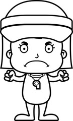 Cartoon Angry Lifeguard Girl