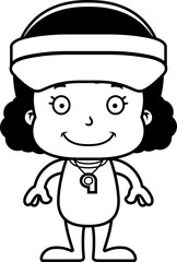 Fototapeta premium Cartoon Smiling Lifeguard Girl